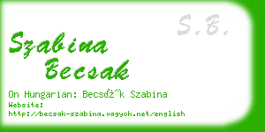 szabina becsak business card